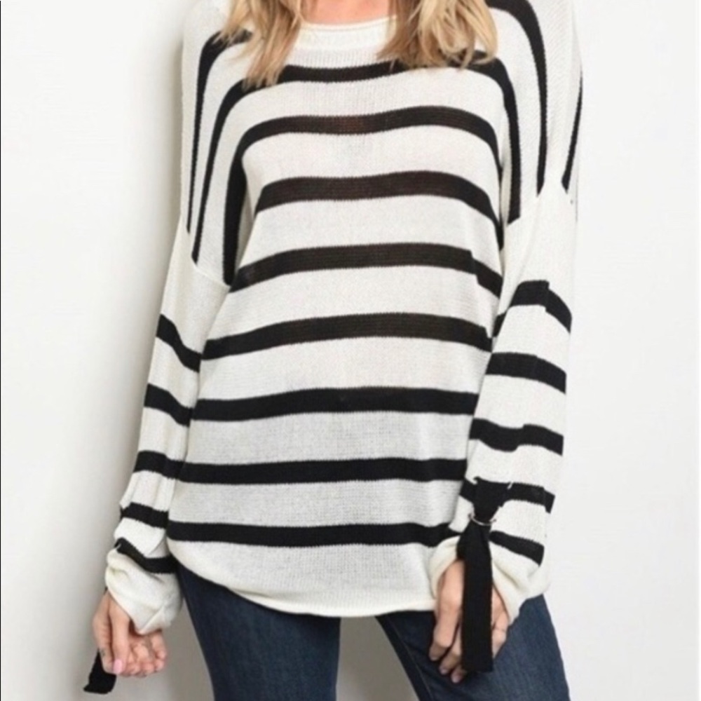 Black and White Striped Tunic